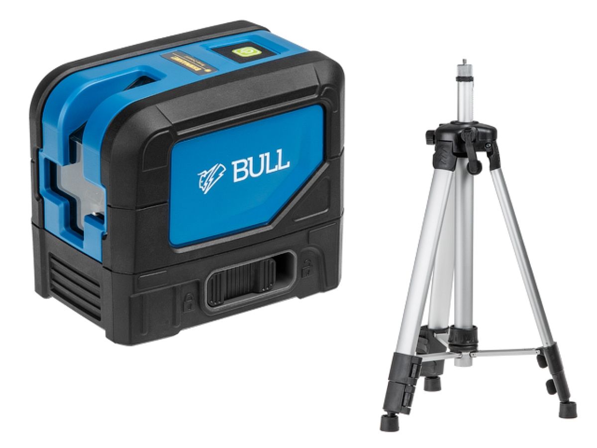 нивелир лазерный линейный bull ll 2301 p со штативом в кор. (проекция: 2 плоскости 120°,180°, до 30 м, +/- 0.3 мм/м, резьба 1/4", 5/8") 13025123 от BTSprom.by