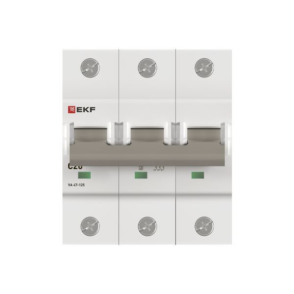  Выключатель автоматический 3п C 20А 15кА ВА 47-125 PROxima EKF mcb47125-3-20C фото в каталоге от BTSprom.by