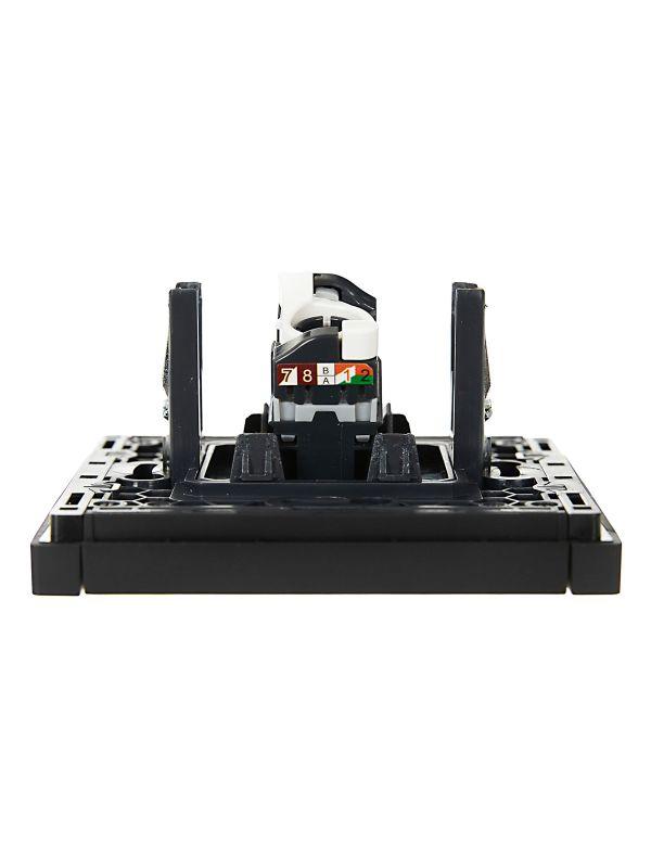  Розетка компьютерная RJ45 кат.5E FORTE&PIANO FP132 черн. IEK FP-K10-1-K02 фото в каталоге от BTSprom.by