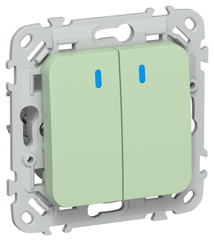выключатель 2-кл. сп flite вс12-1-1-флф 10а с индикацией механизм фисташк. iek fi-v20-1-10-1-k93 от BTSprom.by