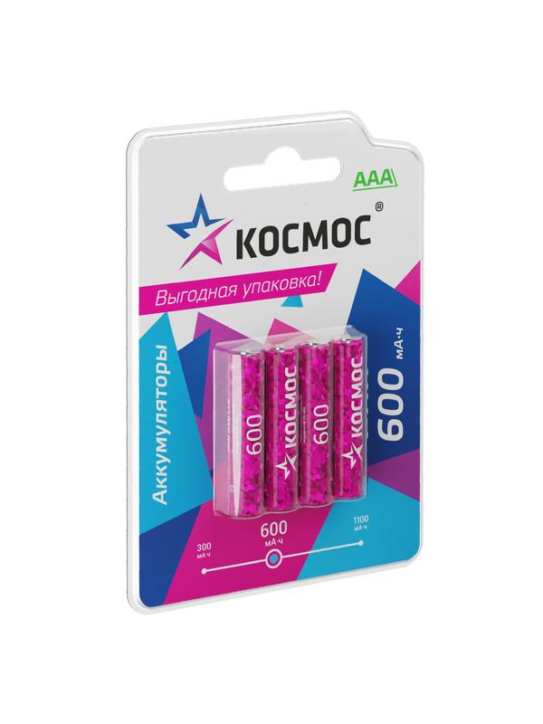 аккумулятор aaa/r03 600ма.ч ni-mn bp-4 (блист.4шт) космос kocr03nimh600mah4bl от BTSprom.by
