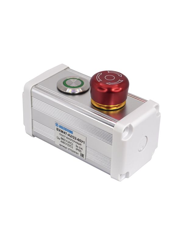 пост управления bxm47-a2/22-65у1 1 цилиндрическая кнопка 1c1no1nc зел. + 1 грибовидная кнопка с фиксацией 1c1no1nc красн. электротехник et024781 от BTSprom.by