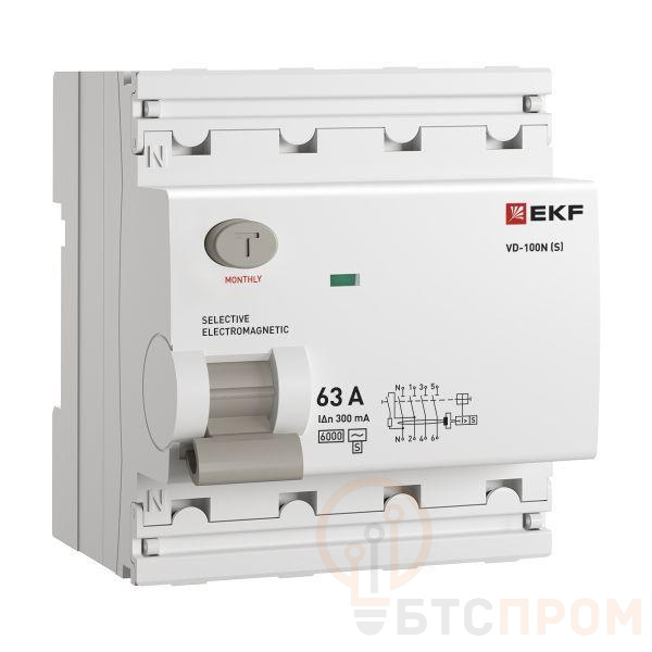 Выключатель дифференциального тока 4п 63А 300мА тип AC 6кА ВД-100N (S) электромех. PROxima EKF E1046MS63300 фото в каталоге от BTSprom.by  Выключатель дифференциального тока 4п 63А 300мА тип AC 6кА ВД-100N (S) электромех. PROxima EKF E1046MS63300 фото в каталоге от BTSprom.by