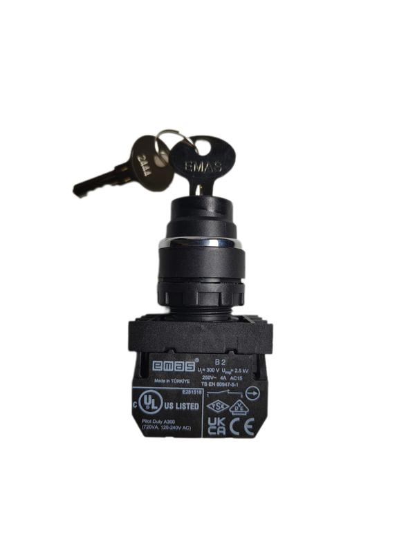  Кнопка с ключом 2-0-1 ключ вынимается в положении 0 (1НО+1НЗ) EMAS B102AA30 фото в каталоге от BTSprom.by