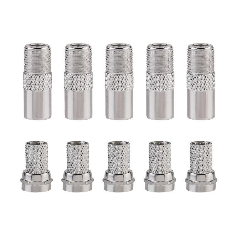  Набор разъемов антенных ТВ №10 (5 переходников гнездо F - штекер TV; 5 F-разъемов RG-6) (уп.5шт) PROCONNECT 05-4303-4-8 фото в каталоге от BTSprom.by