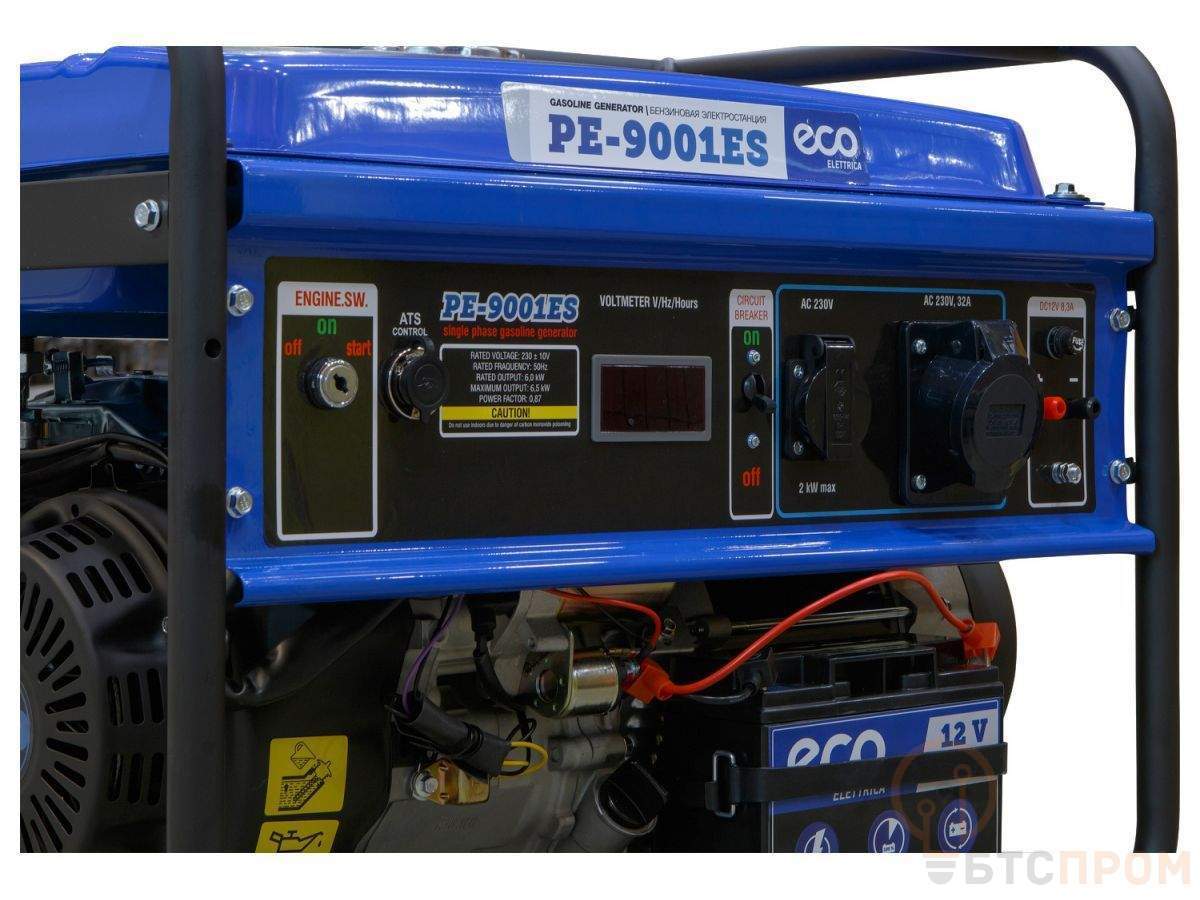  Электростанция (генератор бензиновый) ECO PE-9001ES (электростарт, 6,5 кВт, 220 В, автозапуск*, бак 25.0 л, вес 81.9 кг) фото в каталоге от BTSprom.by