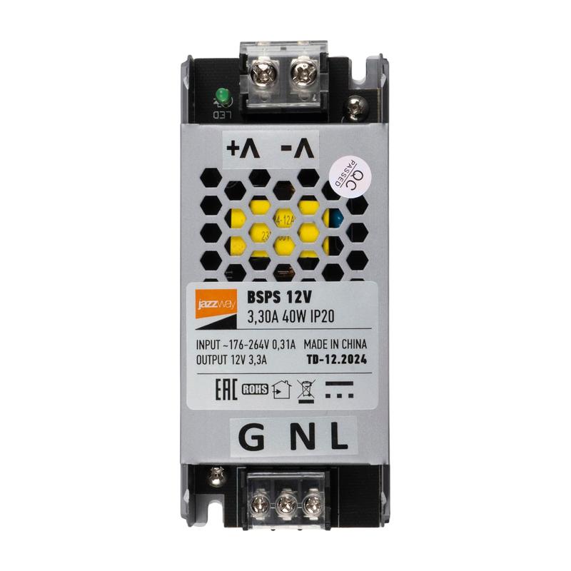 блок питания для светодиод. ленты bsps 12в 3.30а=40вт ip20 jazzway 5062122 от BTSprom.by