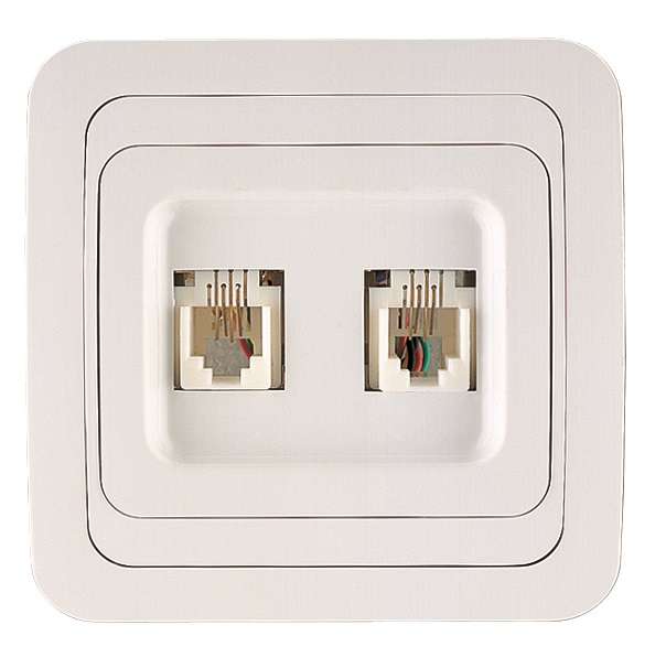 розетка телефонная 2-м сп mimoza 16а ip20 бел./бел. makel 12034 от BTSprom.by