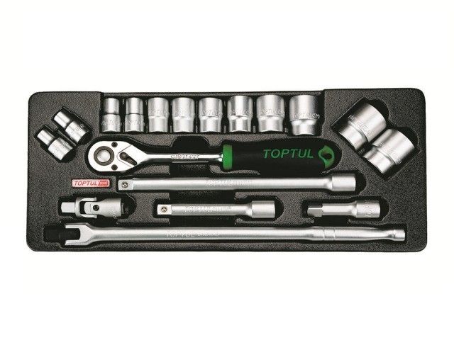 набор-сет головок 1/2" 18предм. 6гр. 434х176мм toptul gcat1801 от BTSprom.by