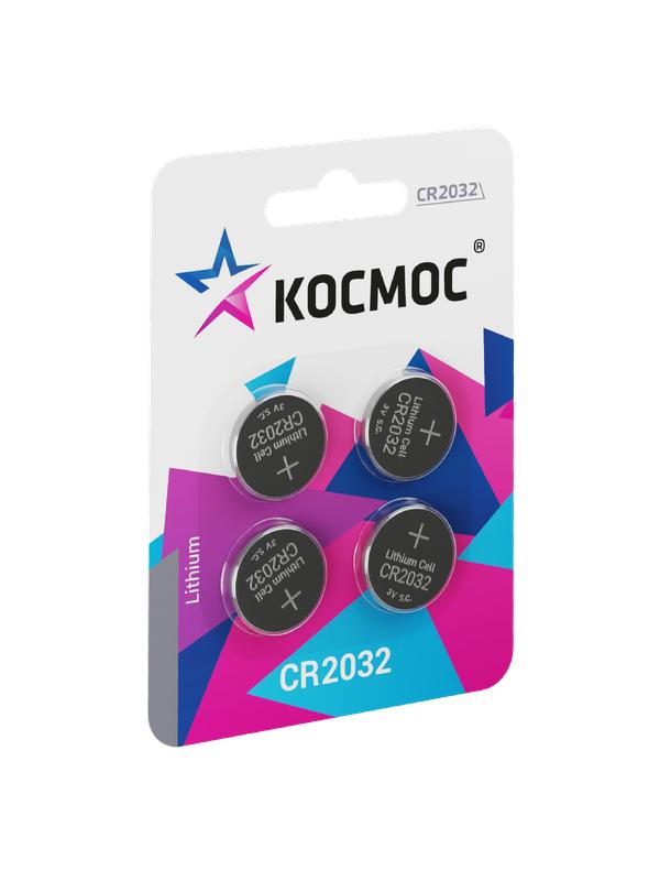 элемент питания литиевый cr2032 4хbl (блист.4шт) космос koc2032bl4 от BTSprom.by