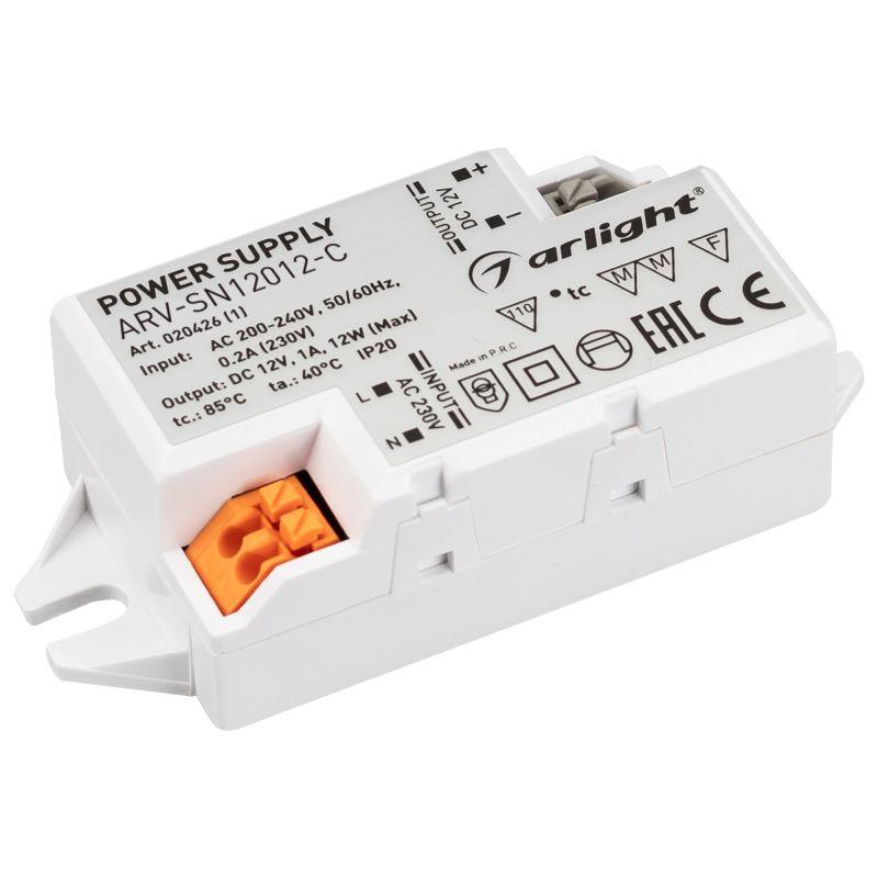блок питания arv-sn12012-c 12в 1а 12вт ip20 пластик arlight 020426(1) от BTSprom.by