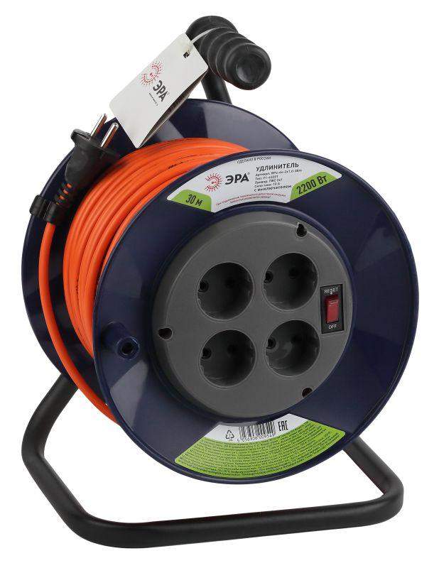 удлинитель на пластик. катушке 4х30м без заземл. 10а ip20 rpx-4s-2х1.0-30m пвс 2х1 эра б0046843 от BTSprom.by