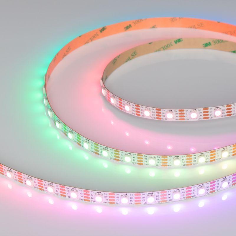 лента светодиодная spi-b60-10mm 5v rgb-px1-bpt 12вт/м ip20 5060 бегущий огонь (уп.5м) arlight 037855 от BTSprom.by