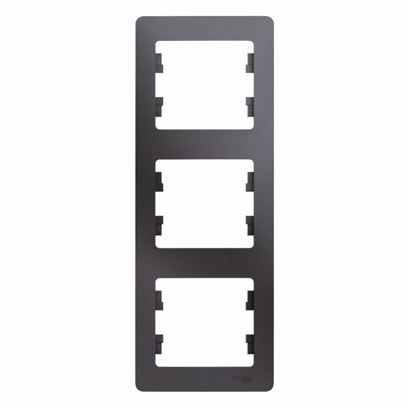 рамка 3-м glossa вертикал. графит se gsl001307 от BTSprom.by