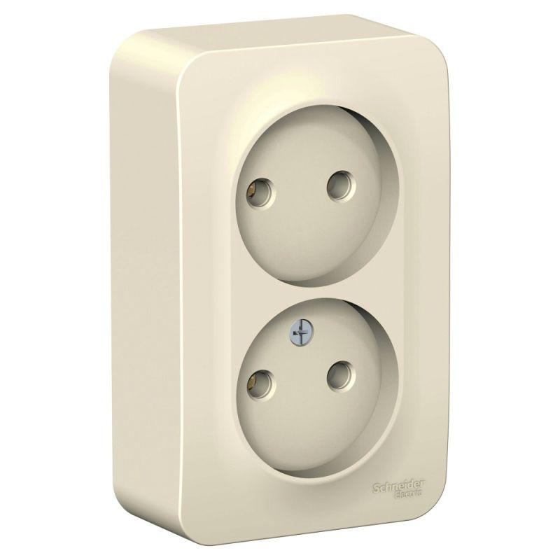 розетка 2-м оп blanca 16а ip20 250в без заземл. без защ. шторок с изолир. пластиной молоч. se blnra000212 от BTSprom.by