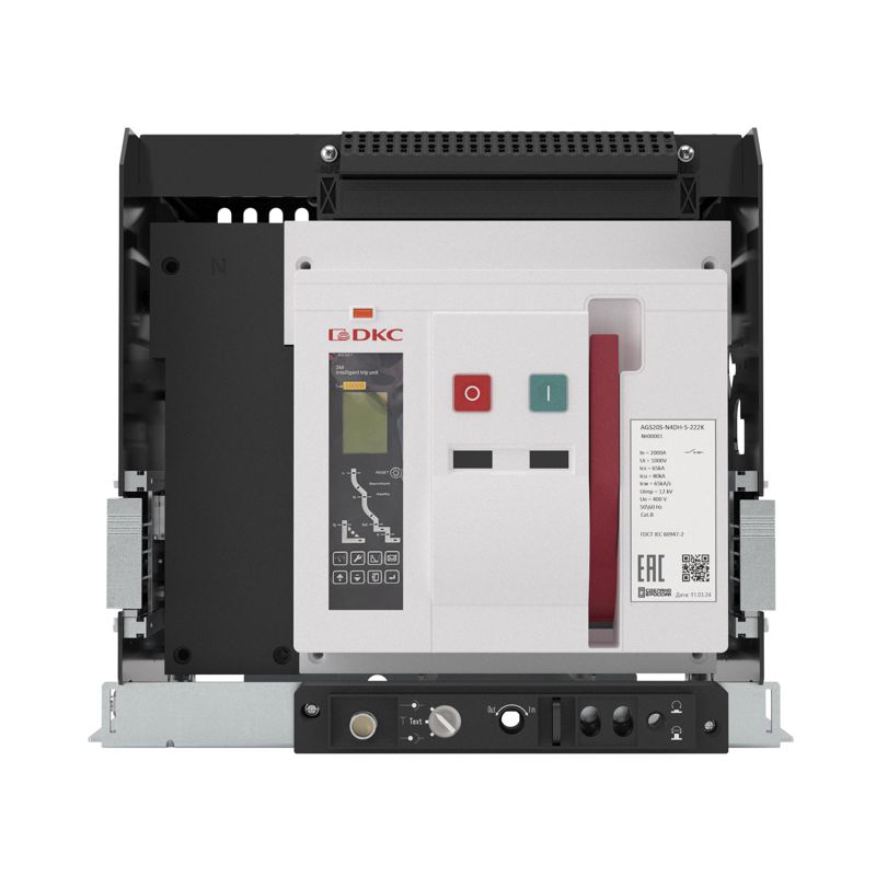 выключатель автоматический воздушный 4п 2000а 80ка yon ags20s типоразмер n расцепитель 3h выкатн. управление 220в ac горизонт. подкл. dkc ags20s-n4dh-6-222k от BTSprom.by