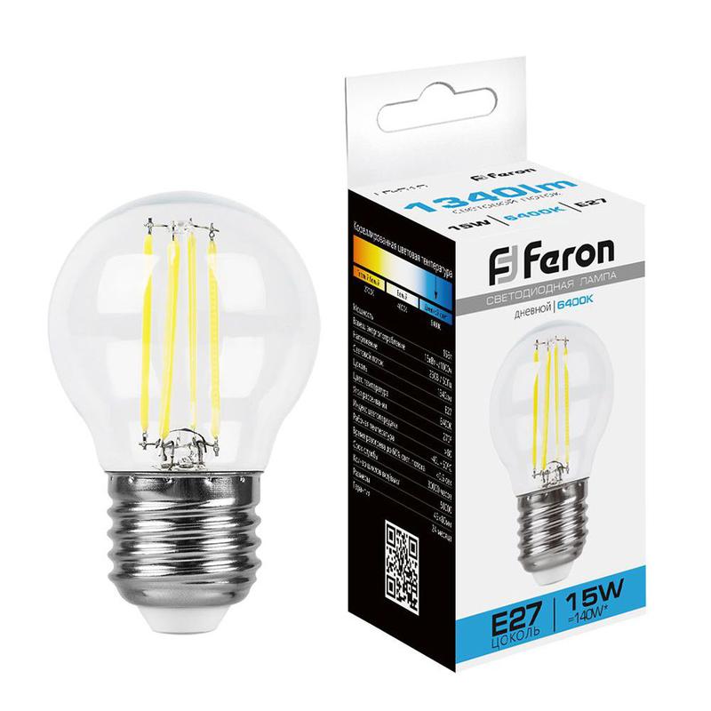 лампа светодиодная 15вт 230в e27 6400к прозрачн. lb-515 feron 38254 от BTSprom.by