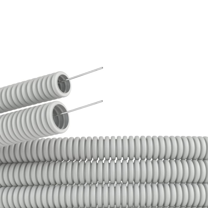 труба гофрированная пвх гибкая сверхтяжелая d25мм с протяжкой сер. (уп.50м) dkc 91525+ от BTSprom.by