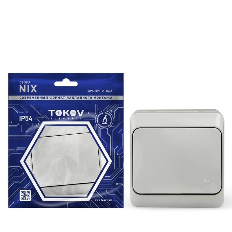 выключатель 1-кл. оп nix 10а ip54 250в сер. tokov electric tke-nx-v1-c06-ip54 от BTSprom.by
