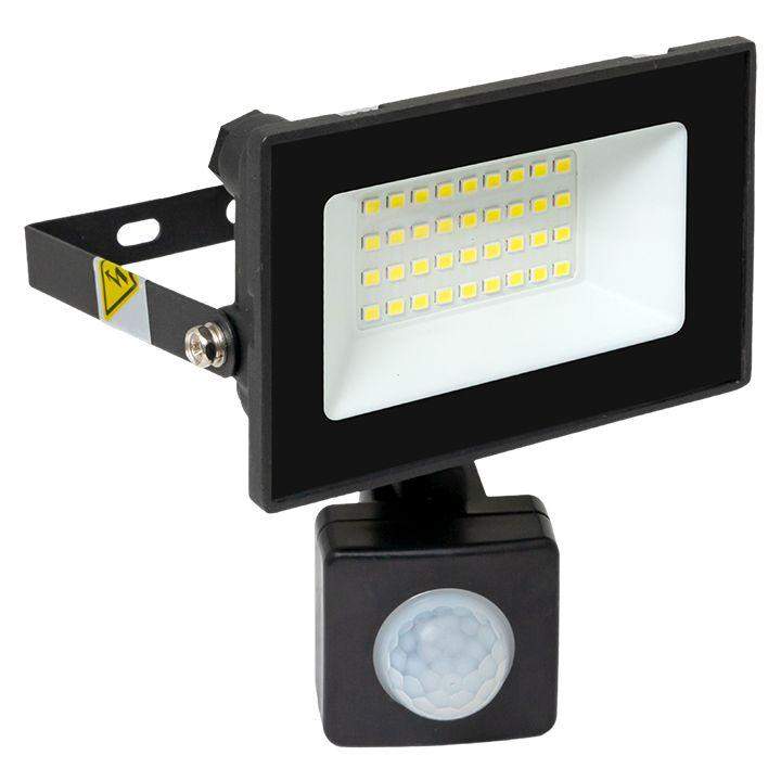  Прожектор светодиодный СДО-3003 30Вт 6500К IP54 с инфракрасным датчиком движения EKF FLL-3003-30D-6500 фото в каталоге от BTSprom.by