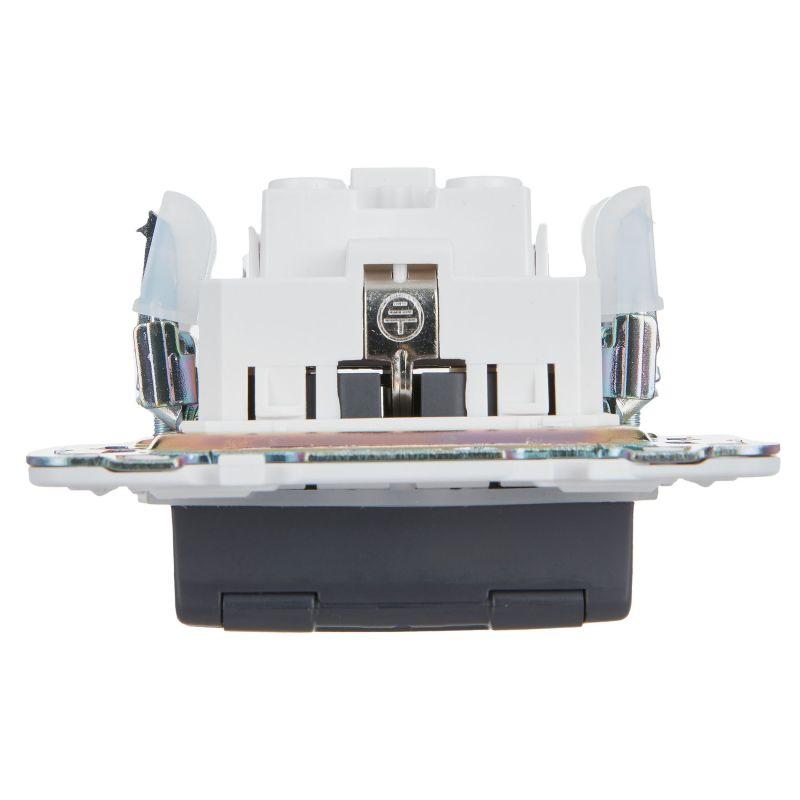  Розетка 1-м SKANDY 16А IP44 с заземл. защ. шторки с крышкой SK-R11T титан IEK SK-R16-16-44-K48 фото в каталоге от BTSprom.by