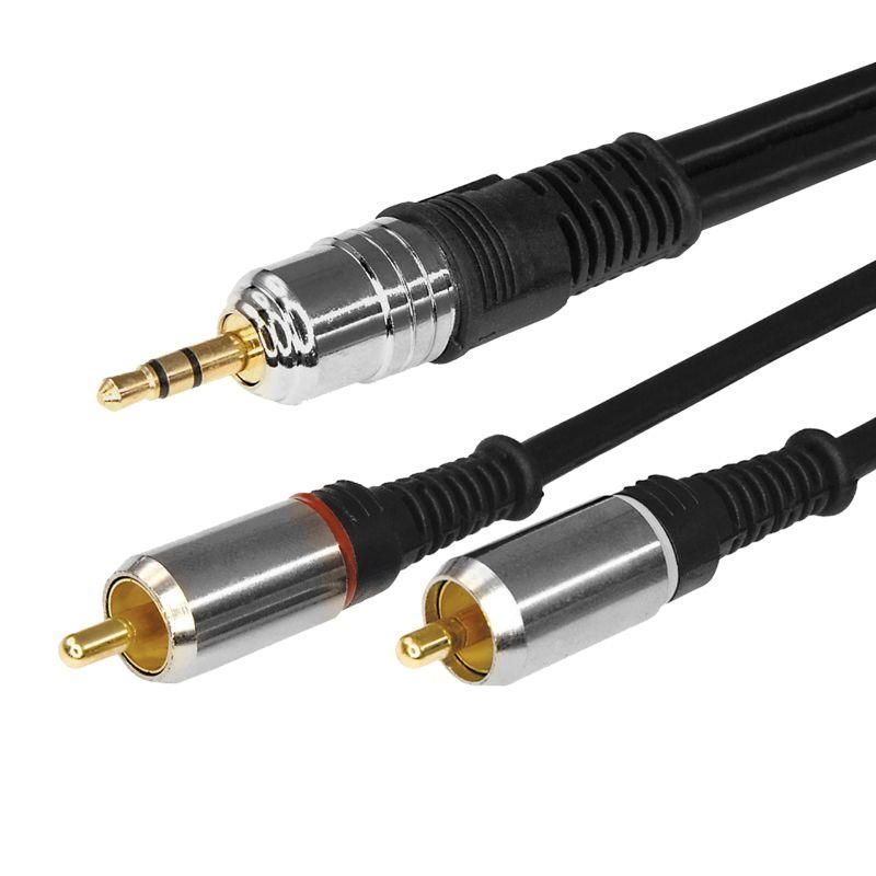 шнур 3.5 stereo plug - 2rca plug 5м (gold) металл rexant 17-4225 от BTSprom.by