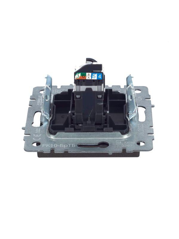  Розетка компьютерная СП RJ45 кат.5E BRITE РК10-БрТБ механизм бронза IEK BR-K10-1-K45 фото в каталоге от BTSprom.by