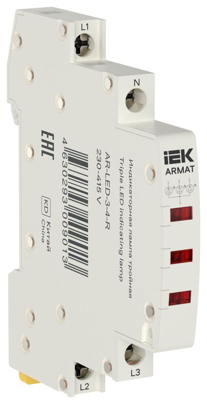 лампа индикаторная тройная led 230-415в ac красн. armat iek ar-led-3-4-r от BTSprom.by