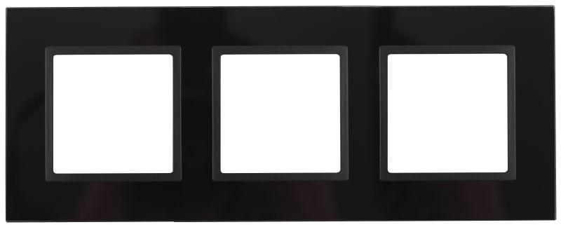 рамка 3-м 14-5103-05 стекло elegance черный+антрацит эра б0034510 от BTSprom.by