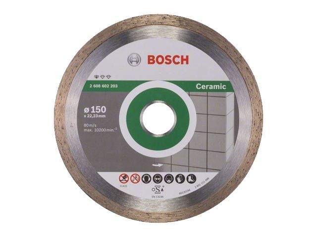 алмазный круг 150х22 мм по керамике сплошн. standard for ceramic bosch (сухая резка) от BTSprom.by