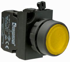 кнопка нажимная круглая cp102ds (1но+1нз) желт. emas cp102ds от BTSprom.by