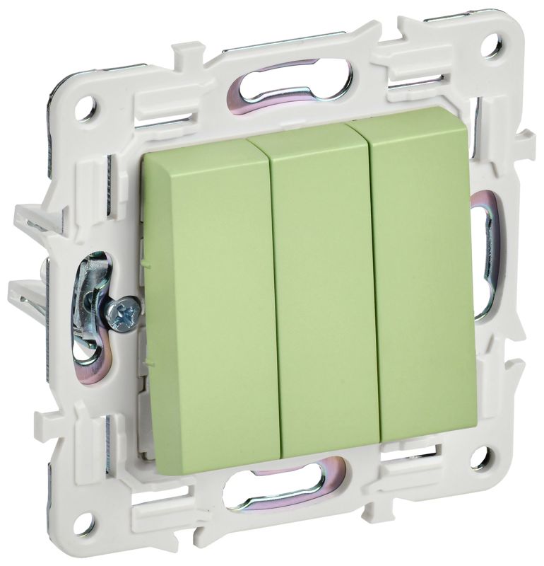 выключатель 3-кл. skandy 10а sk-v11g мятный iek sk-v30-0-10-k06 от BTSprom.by