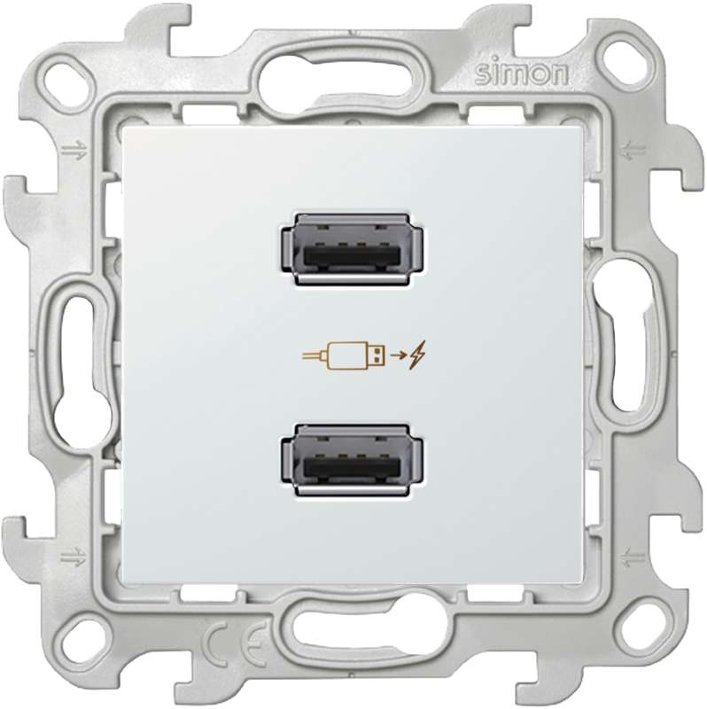 розетка usb 2-м simon 24 механизм бел. simon 2411096-030 от BTSprom.by
