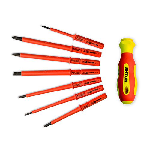 набор диэлектрических отверток 7+1 (09345) shtok 376354 от BTSprom.by