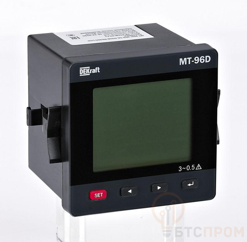 Мультиметр цифровой МТ-96D 3ф вх. 100В 1А RS-485 96х96мм LCD-дисплей DEKraft 50431DEK фото в каталоге от BTSprom.by  Мультиметр цифровой МТ-96D 3ф вх. 100В 1А RS-485 96х96мм LCD-дисплей DEKraft 50431DEK фото в каталоге от BTSprom.by