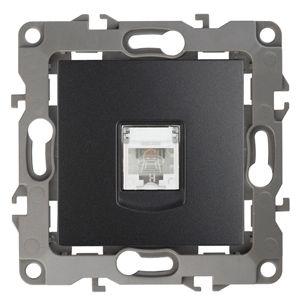 розетка телефонная эра12 12-3105-05 rj11 ip20 антрацит эра б0014715 от BTSprom.by