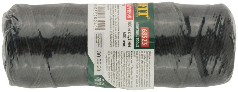  Нить крученая на катушке 1.1ммх100м 680 текс р/н=35кгс черн. FIT 68323 фото в каталоге от BTSprom.by