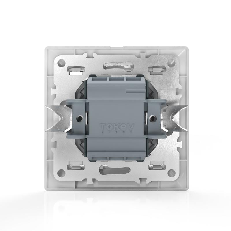  Переключатель проходной 2-кл. СП AVA 10А IP20 в сборе бел. TOKOV LIGHTTKL-AV-P2F-C01 фото в каталоге от BTSprom.by