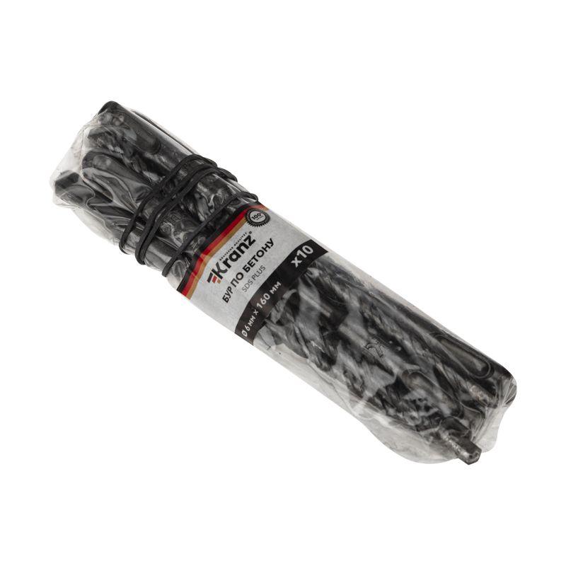  Бур по бетону 6x160мм SDS PLUS (уп.10шт) Kranz KR-91-0011-4 фото в каталоге от BTSprom.by