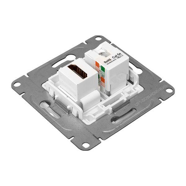  Розетка СП Эпика HDMI + RJ45 кат.5 механизм бел. EKF UP1-SOW-HDMI+RJ45 фото в каталоге от BTSprom.by