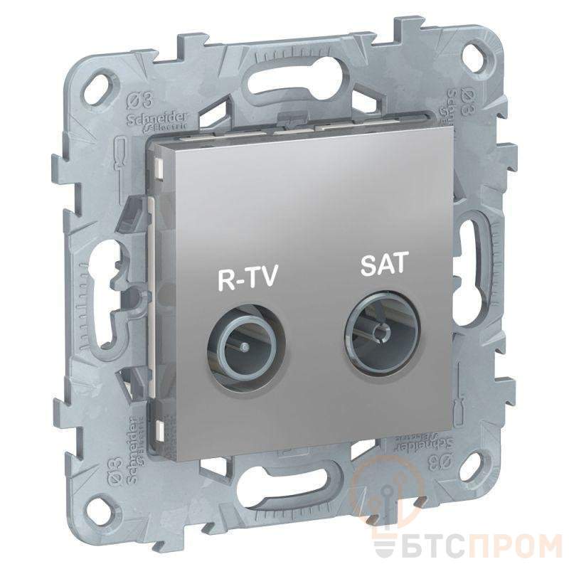 Розетка телевизионная проходная TV/R/SAT Unica New механизм алюм. SchE NU545630 фото в каталоге от BTSprom.by  Розетка телевизионная проходная TV/R/SAT Unica New механизм алюм. SchE NU545630 фото в каталоге от BTSprom.by