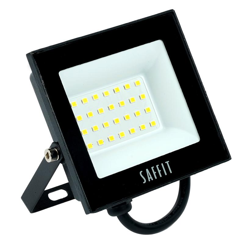 прожектор светодиодный 2835smd 30вт 4000к ac230в/50гц ip65 черн. в компактном корпусе sfl90-30 saffit 55076 от BTSprom.by