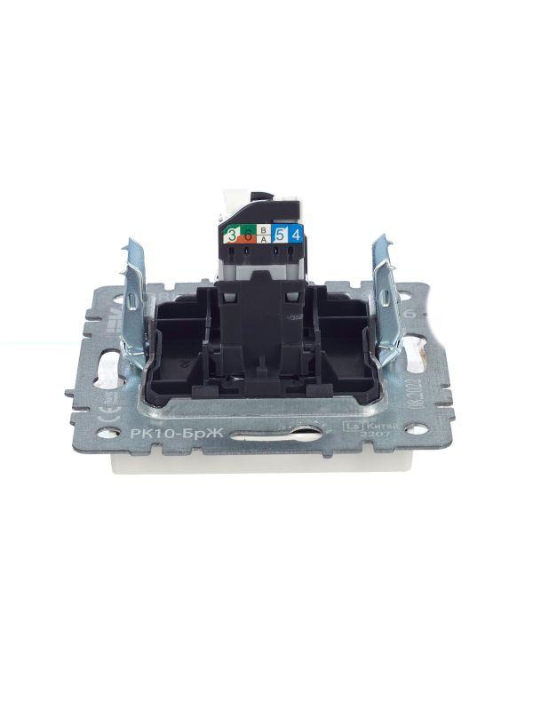  Розетка компьютерная СП RJ45 кат.5E BRITE РК10-БрЖ механизм жемчуж. IEK BR-K10-1-K36 фото в каталоге от BTSprom.by