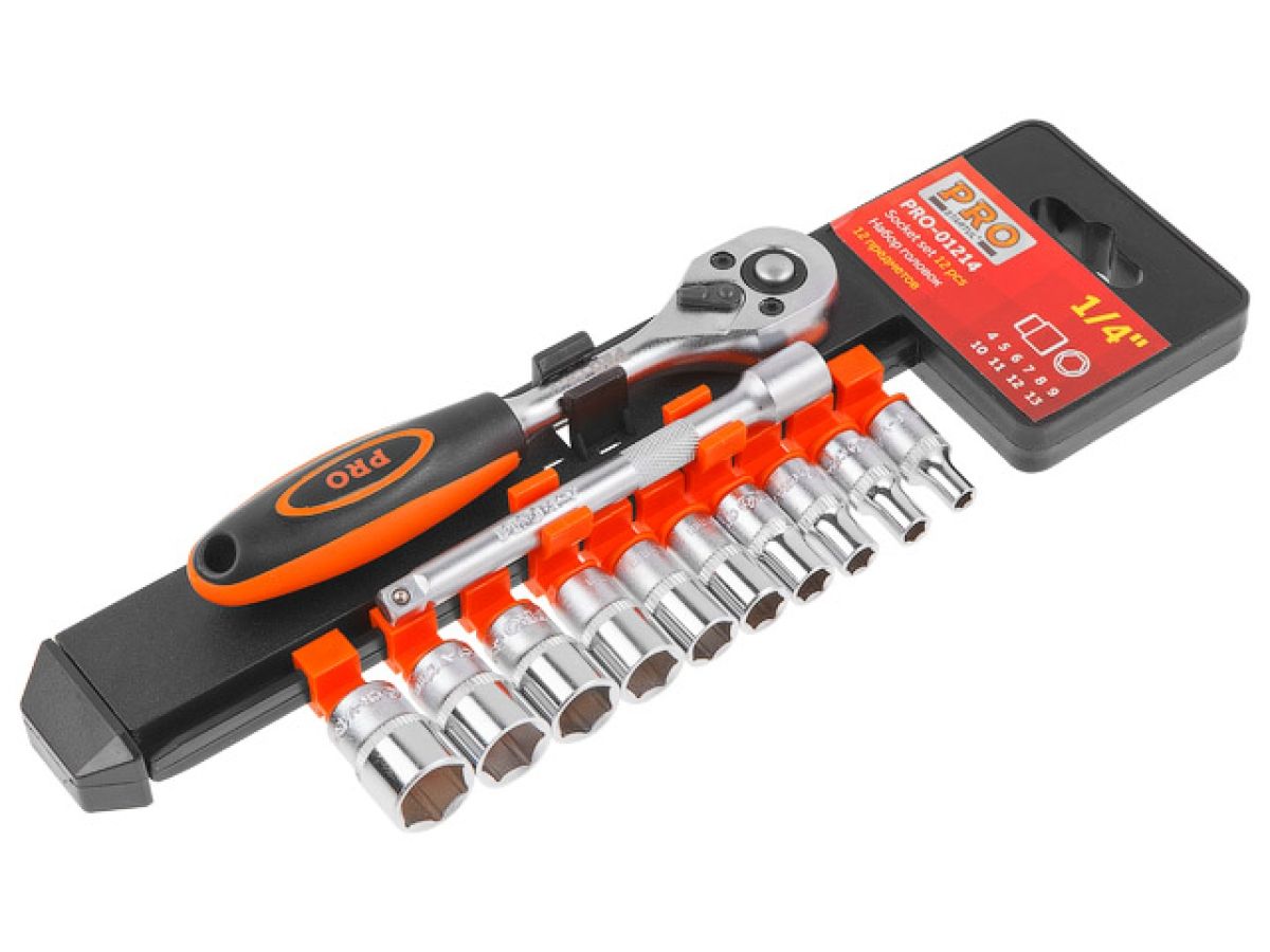 набор головок 1/4" 4-13мм 12предм. pro startul (pro-01214) (6 граней) pro-01214 от BTSprom.by