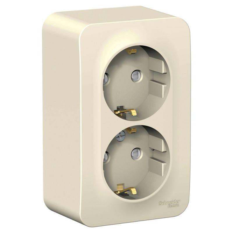 розетка 2-м оп blanca 16а ip20 250в с заземл. защ. шторки с изолир. пластиной молоч. se blnra011212 от BTSprom.by