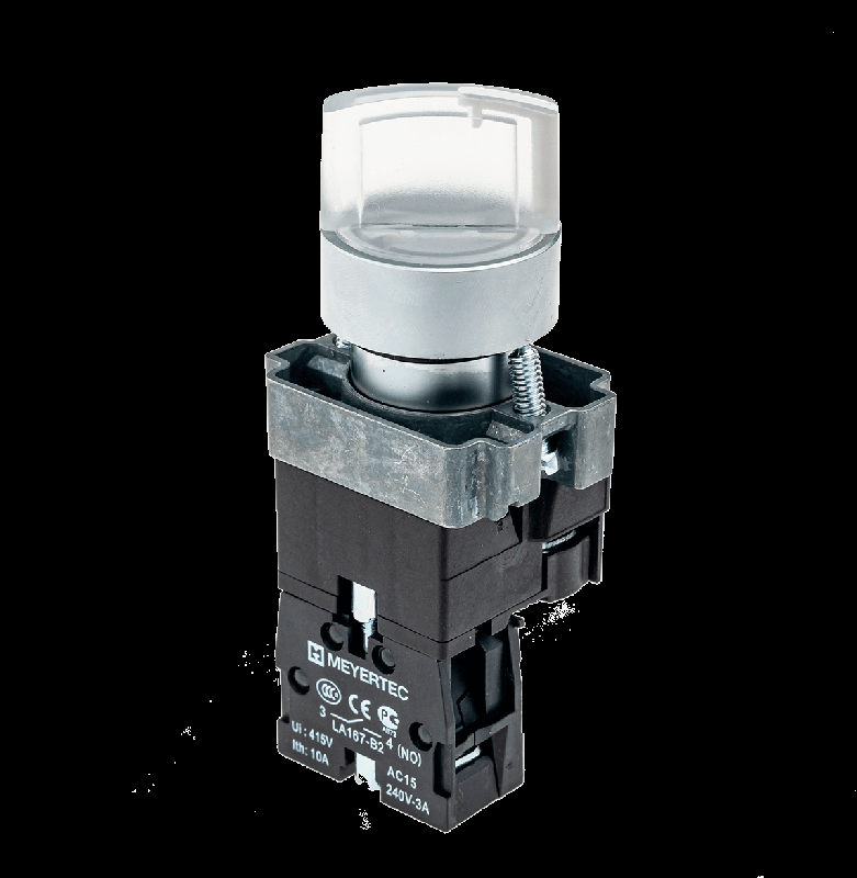 переключатель с led подсветкой 220в ac/dc без цвета 3 полож. 1no фикс. мет. mtb2-bk3763 овен 58228 от BTSprom.by