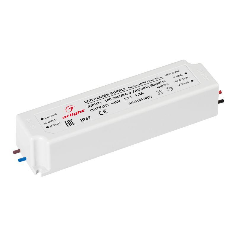 блок питания arpv-lv48060-a 60вт 48в 1.3а ip67 пластик arlight 019010(1) от BTSprom.by
