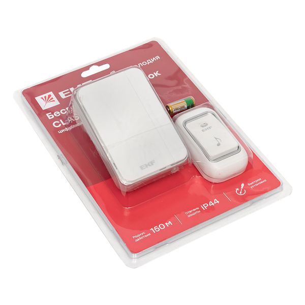  Звонок беспроводной 51 мелод. с индик. 4 уровня в розетку бел./сер. Classic EKF DBS-002 фото в каталоге от BTSprom.by