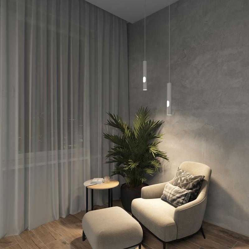  Светильник 15Вт GU10 IP20 LED подвесной с декоративным вырезом алюм. бел. DENKIRS 680441 фото в каталоге от BTSprom.by