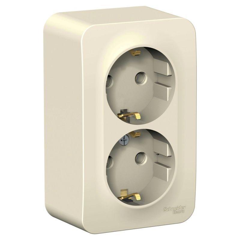 розетка 2-м оп blanca 16а ip20 250в с заземл. без защ. шторок с изолир. пластиной молоч. se blnra010212 от BTSprom.by